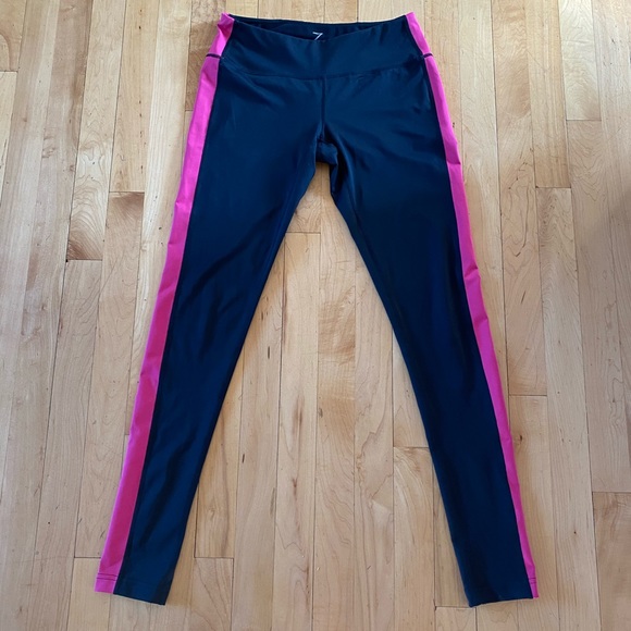 Zella Pants - Zella Black with Pink Stripe Leggings